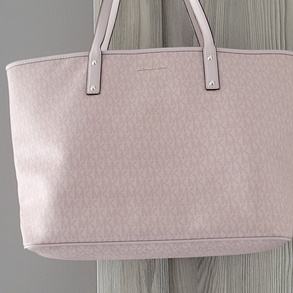 Michael Kors pink signature print tote